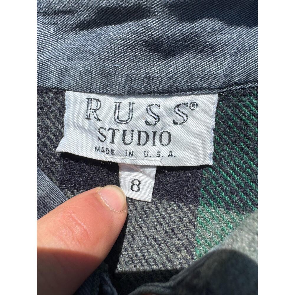 vintage size 8 Russ studio flannel womens repair both cuffs need new buttons - Picture 6 of 8